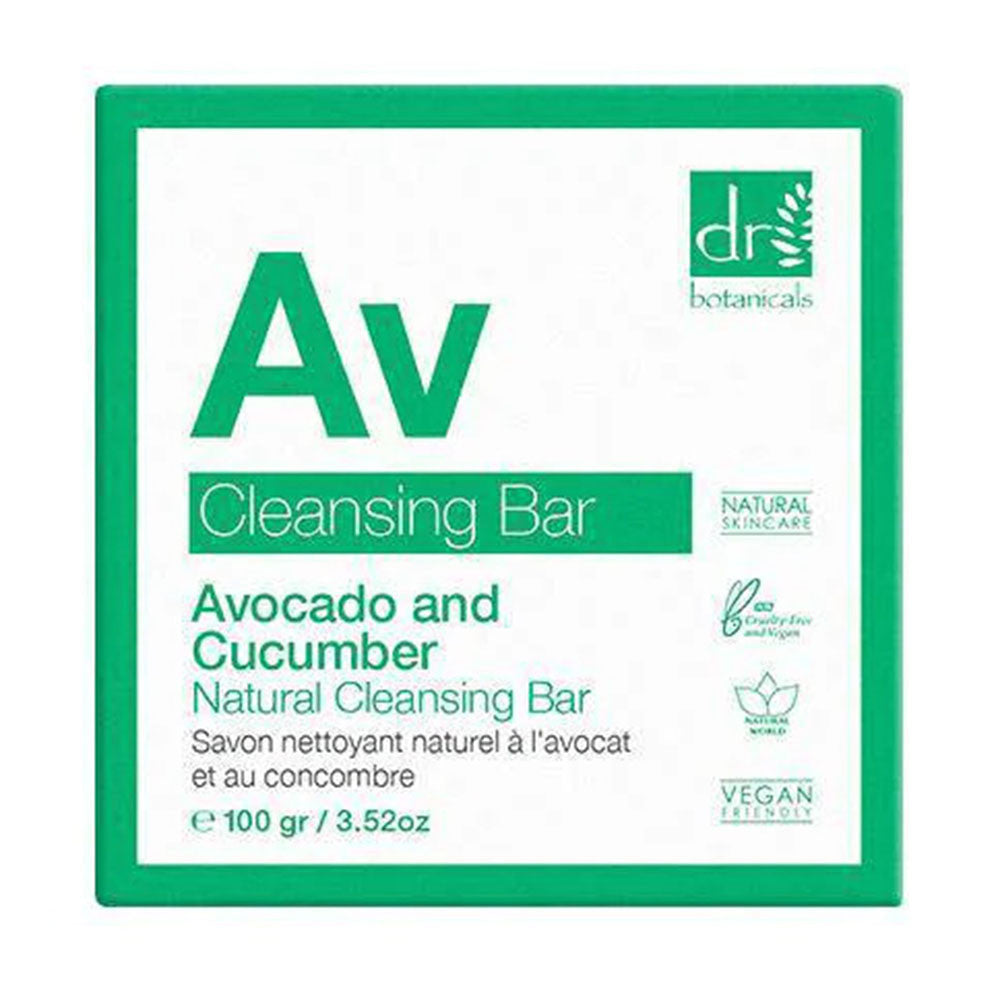 Dr Botanicals Avocado and Cucumber Natural Cleansing Bar, 3.52 Oz